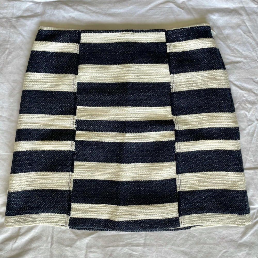 Navy Stripe Mini Skirt